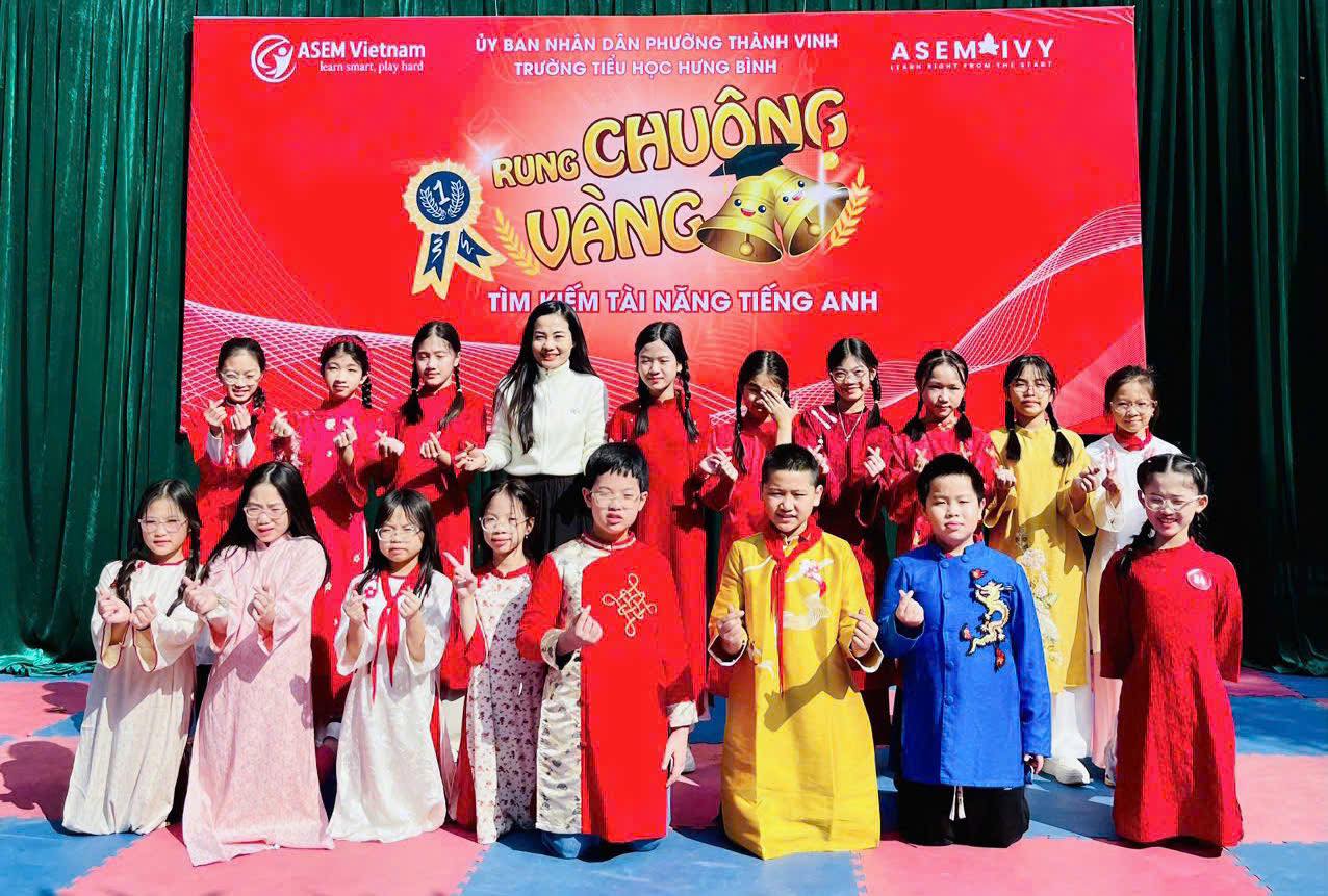 Sân chơi Golden Bell Challenge do Trường Tiểu học Hưng Bình phối hợp cùng Trung tâm Anh ngữ Asem Ivy tổ chức đã tìm thấy những chủ nhân xứng đáng cho những danh hiệu cao nhất!