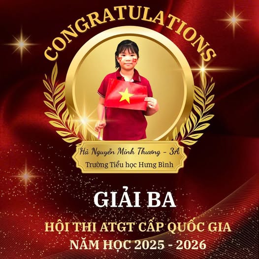 CHÚC MỪNG HỌC SINH ĐẠT GIẢI CUỘC THI “AN TOÀN GIAO THÔNG CHO NỤ CƯỜI NGÀY MAI”